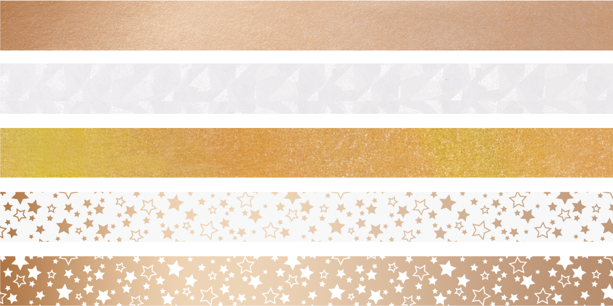 Deko Tape Mini Sterne jede Rolle 3 m x 12 mm rosegoldfarben