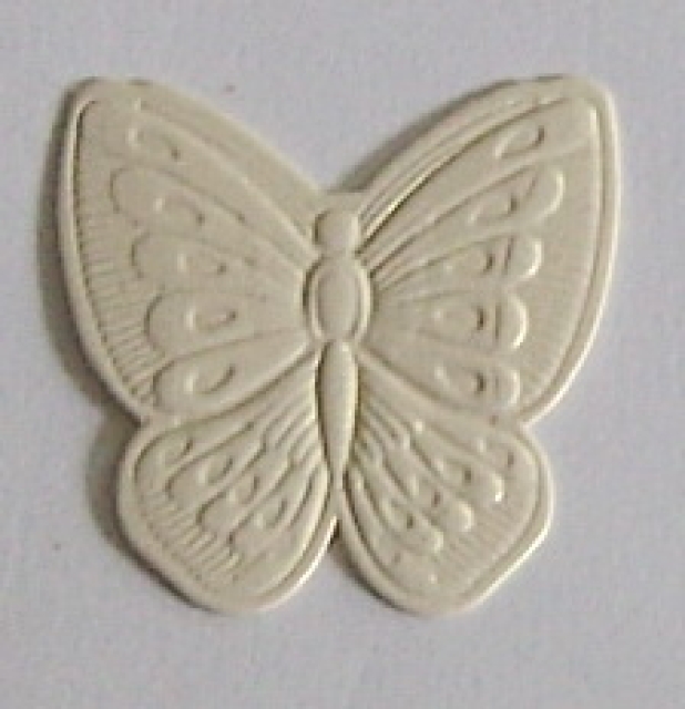 Dekoteil geprägt Schmetterling ecru