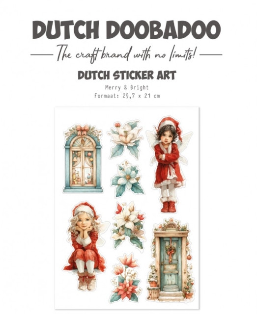 Dutch Doobadoo Transparente Sticker Merry & Bright A4