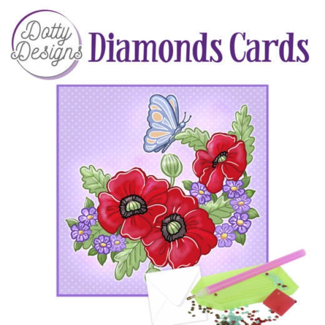 Diamond Painting Dotty Design Red Flowers