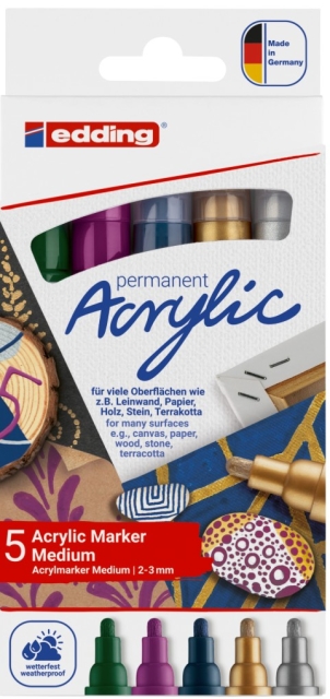Edding e-5100 Acrylic Marker Medium Set Metallic