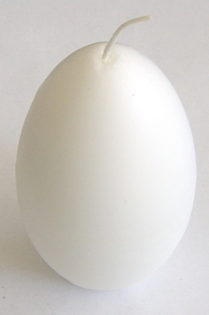 Wachskerze 14,5 cm hoch, Umfang 24 cm, weiß