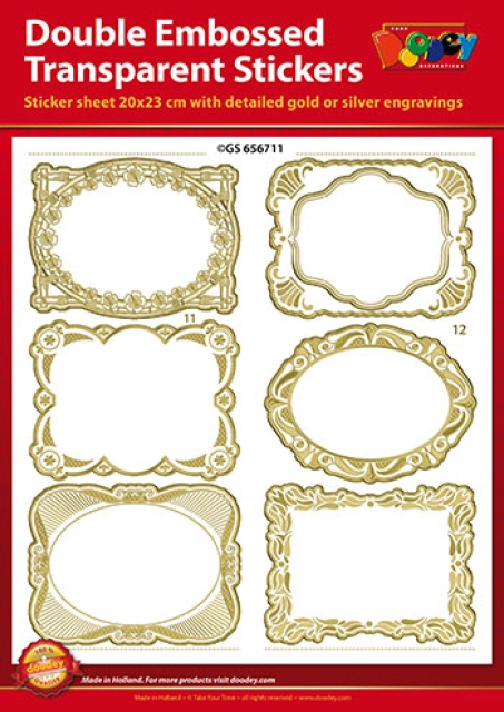 Double Embossed Transparent Gold Sticker Frames Rahmen