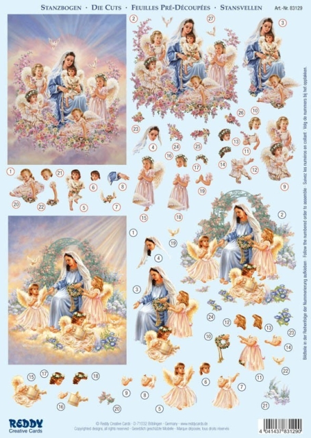 Reddy Cards 3D Stanzbogen Maria mit Kinderengelchen