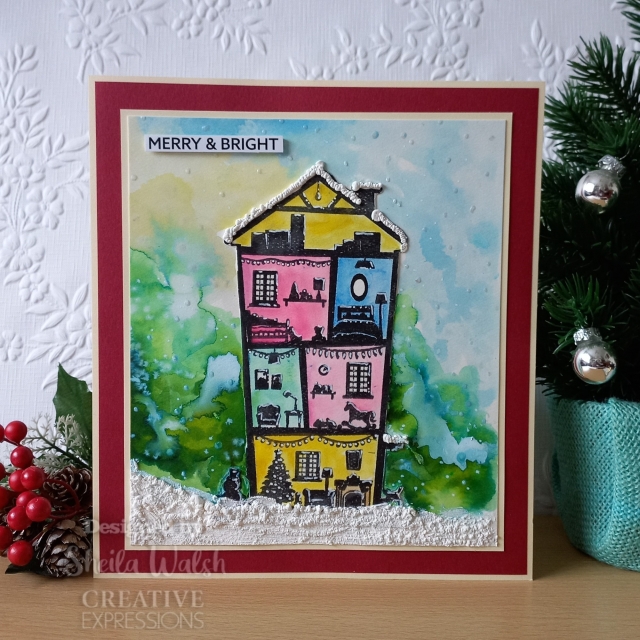 Creative Expressions Designer Boutique Rubber Samp DL Christmas Town House