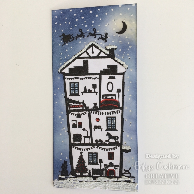 Creative Expressions Designer Boutique Rubber Samp DL Christmas Town House