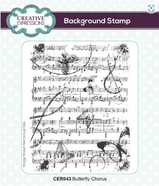 Creative Expressions Background Stamp A6 Butterfly Chorus