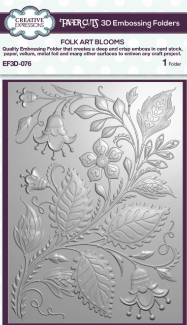 Creative Expressions Sue Wilson 3D Embossing Folder Folk Art Blooms