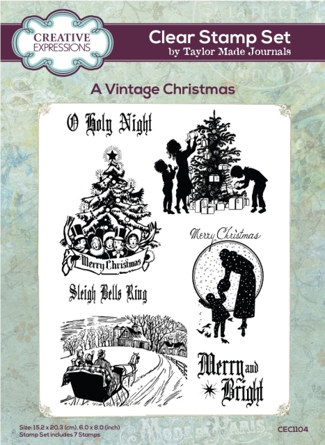 Creative Expressions Clear Stamp Transparenter Stempel Taylor Made Journals Vintage Christmas