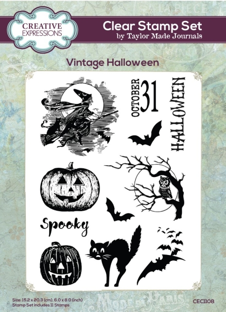 Creative Expressions Clear Stamp Transparenter Stempel Taylor Made Journals Vintage Halloween