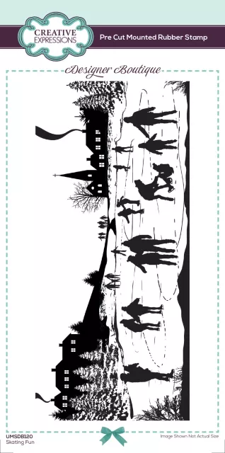 Creative Expressions Designer Boutique Rubber Stamp DL Skating Fun
