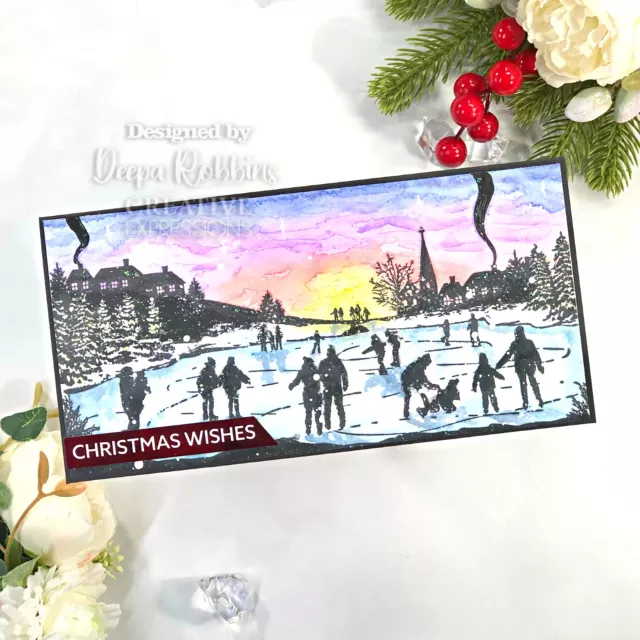 Creative Expressions Designer Boutique Rubber Stamp DL Skating Fun