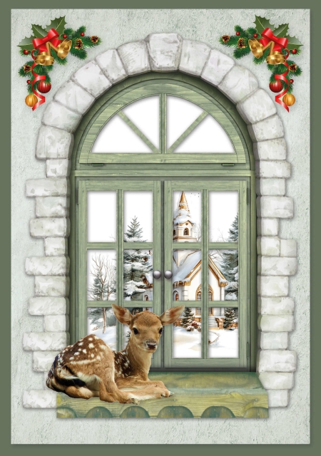 Reddy Cards Bastelset Weihnachtliche Fensterkarten
