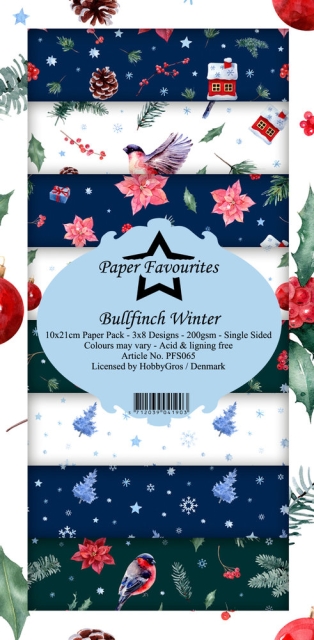 Paper Favourites Bullfinch Winter Slim Paper Pack