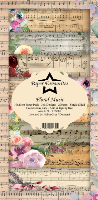 Paper Favourites Floral Music Slim Paper Pack