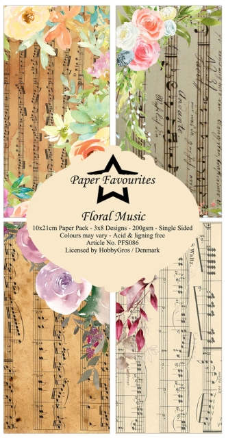 Paper Favourites Floral Music Slim Paper Pack