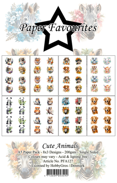 Paper Favourites A5 Paper Pack Cute Animals