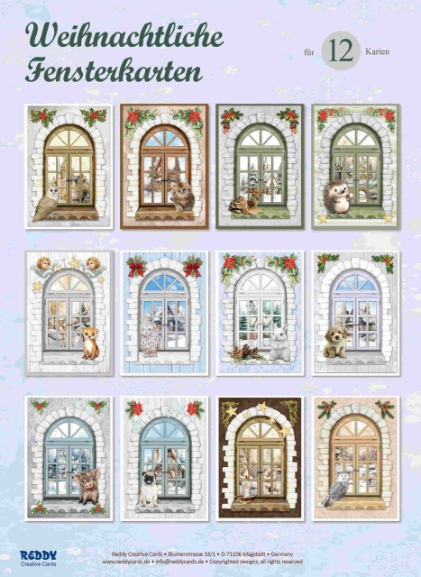 Reddy Cards Bastelset Weihnachtliche Fensterkarten