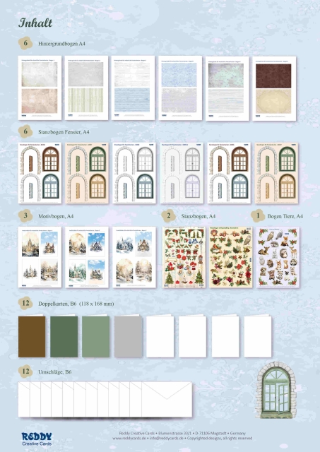 Reddy Cards Bastelset Weihnachtliche Fensterkarten