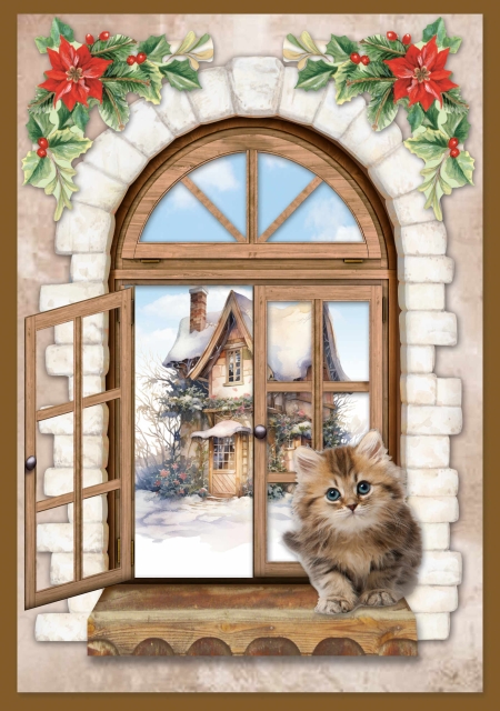 Reddy Cards Bastelset Weihnachtliche Fensterkarten