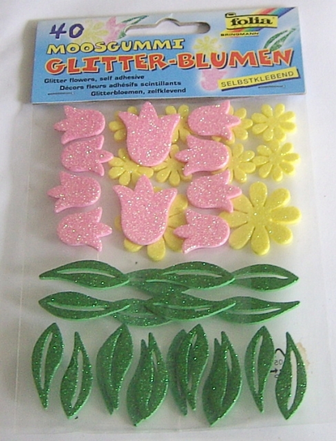 Folia Moosgummi Glitter Blumen