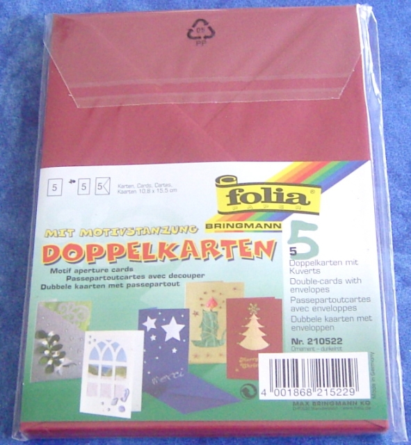 Folia 5 Doppelkarten mit Motivstanzung mit Kuverts rot