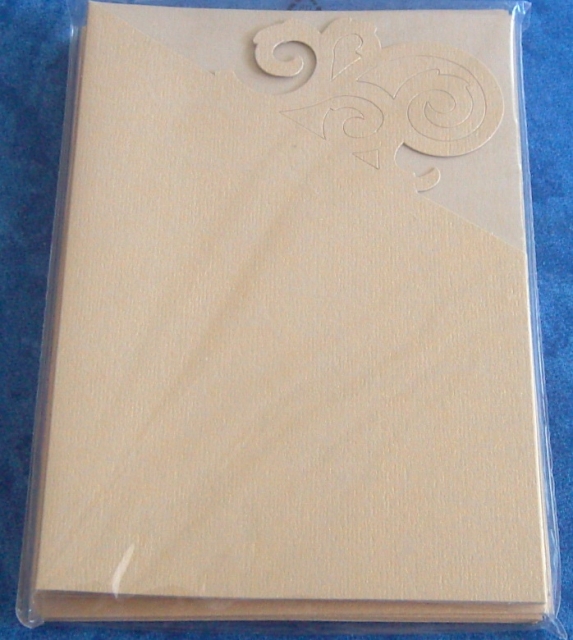 Folia 5 Doppelkarten mit Motivstanzung mit Kuverts gold