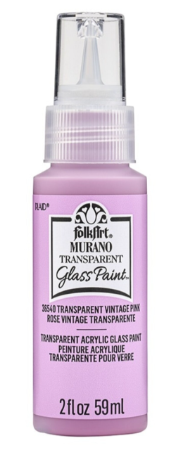 Folkart Murano Glass Paint Transparent Vintage Pink 59 ml