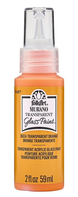 Folkart Murano Glass Paint Transparent 59 ml Orange