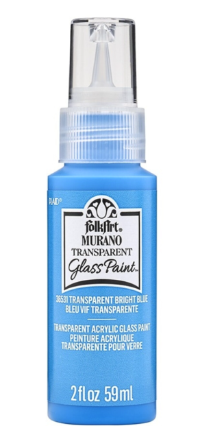 Folkart Murano Glass Paint Transparent 59 ml Bright Blue