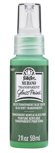 Folkart Murano Glass Paint Transparent 59 ml Blue Green