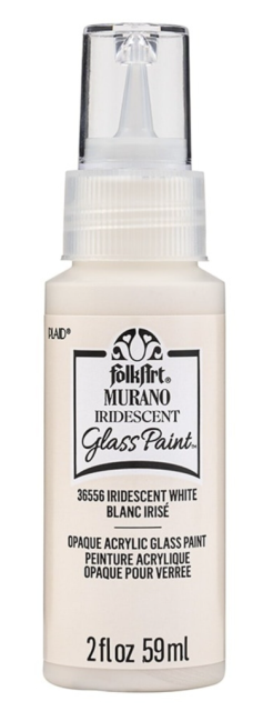 Folkart Murano Glass Paint 59 ml Iridescent White