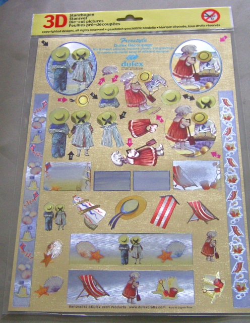 3D Metallgravur Stanzbogen Mädchen / Junge / Meer