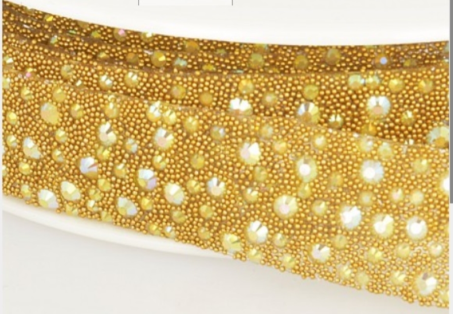 Thermoadhesive Bubbles Trim 22 mm breit pro Meter gold