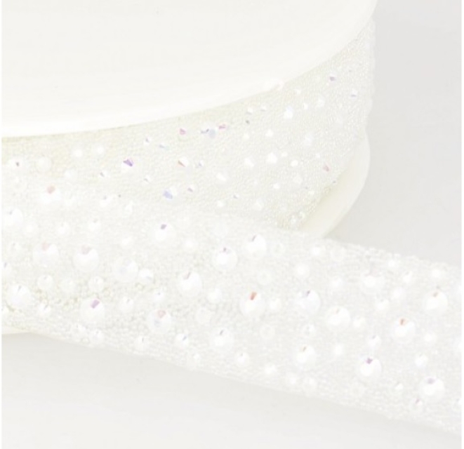 Thermoadhesive Bubbles Trim 22 mm breit pro Meter silber