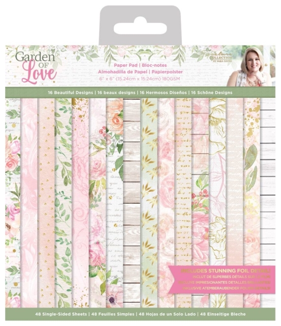 Crafter's Companion Garden of Love 6 x 6 Inch (15,24 cm) Paper Pad