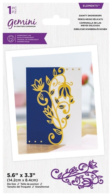 Gemini Grande Swirls Edges Dainty Snowdrops Elements Dies Stanzschablonen