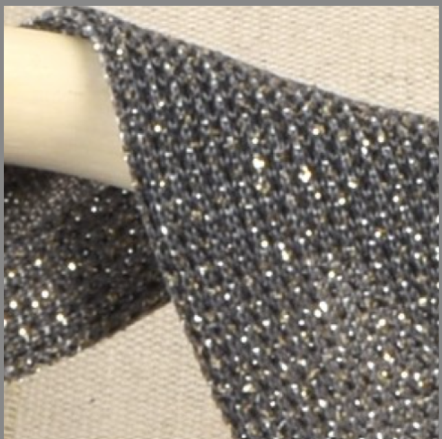 Glitter Schrägband 20 mm pro Meter mittelgrau
