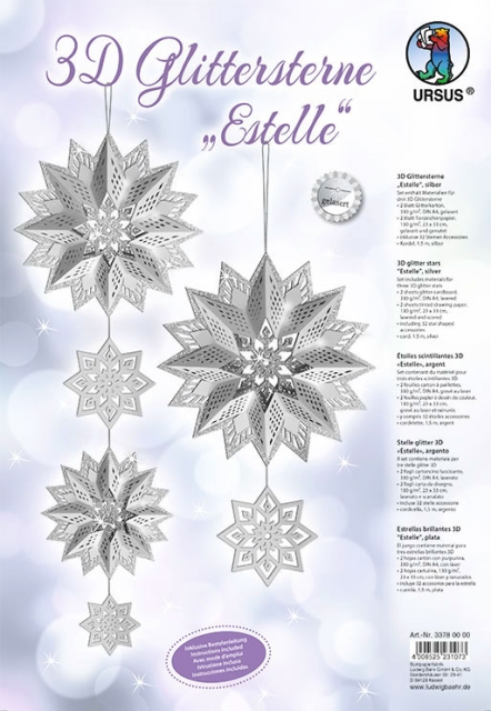 URSUS 3D Glittersterne Estelle silber