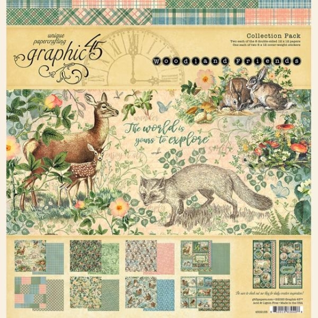 Graphic 45 Woodland Friends 12 x 12 Collection Pack