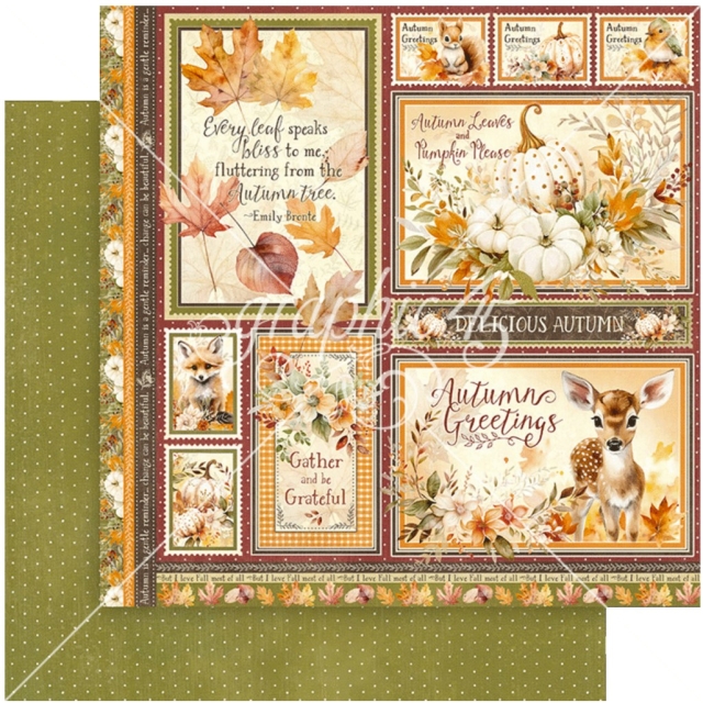 Graphic 45 Autumn Greetings 8 x 8 Inch Collection Pack
