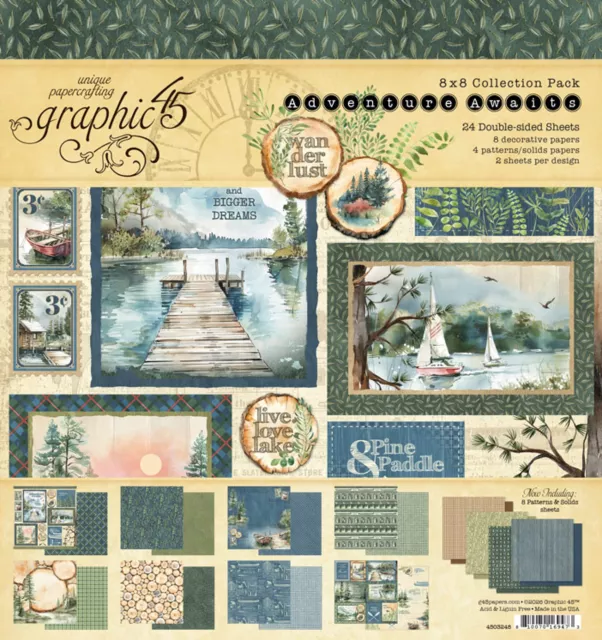 Graphic 45 8 x 8 Inch Collection Pack Adventure Awaits