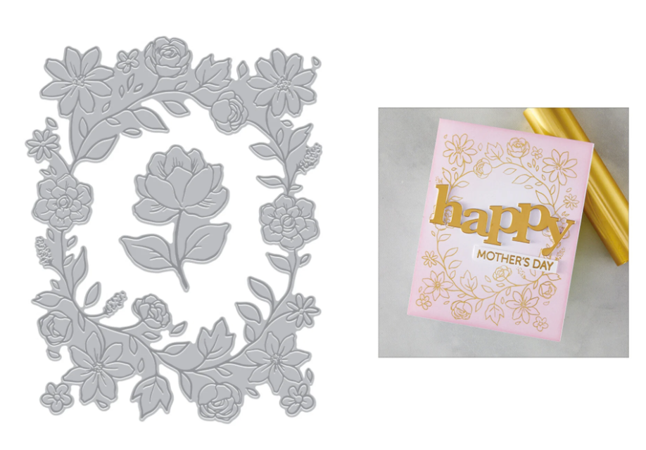 Hero Arts Floral Border Letterpress + Foil Debossing Plate