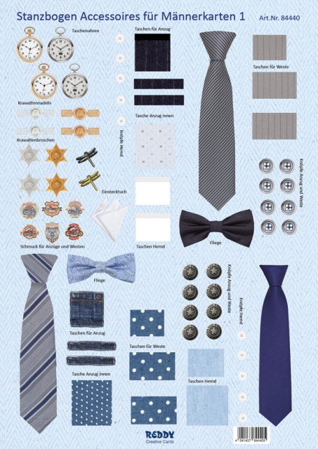 Reddy Cards Stanzbogen Herrenaccessoires 1