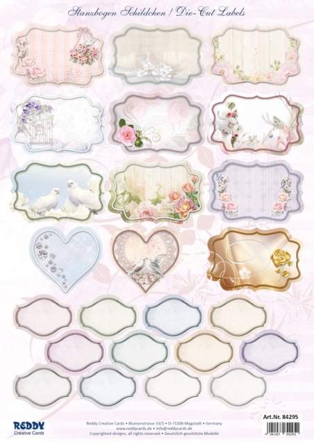 Reddy Cards Stanzbogen Hochzeit Schildchen