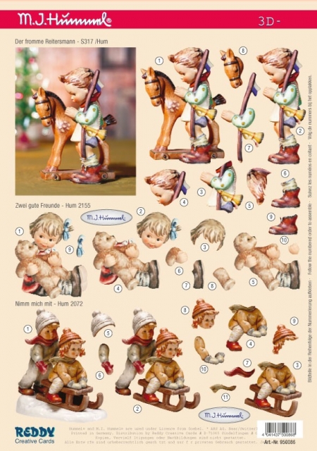 3D Stanzbogen Hummel Motive Der fromme Reitersmann, Zwei gute Freunde, Nimm mich mit