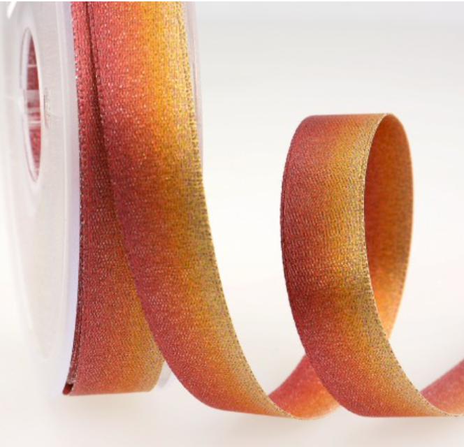 Irisierendes Satinband 15 mm pro Meter fuchsia