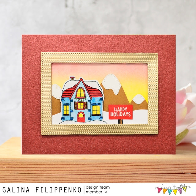 Jane's Doodles Clear Stamps Transparente Stempel Winter Village