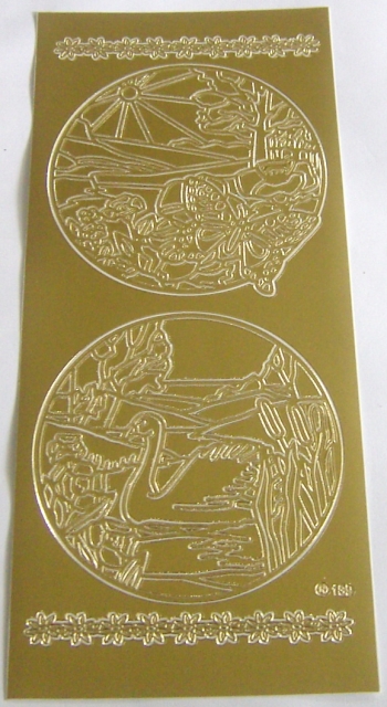 Stickerbogen 10 x 23 cm gold