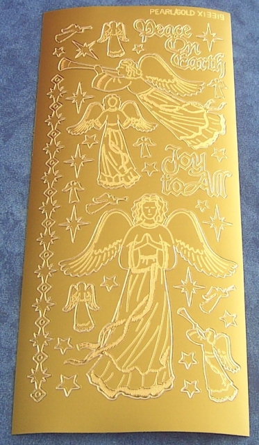 Stickerbogen 10 x 23 cm Angels / Peace on Earth gold